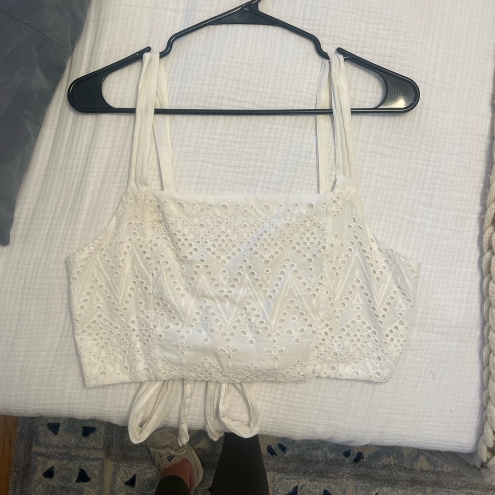 Free People Embroidered Crop Top